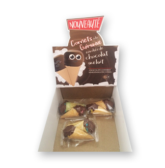 Cornets à la guimauve enrobés de chocolat